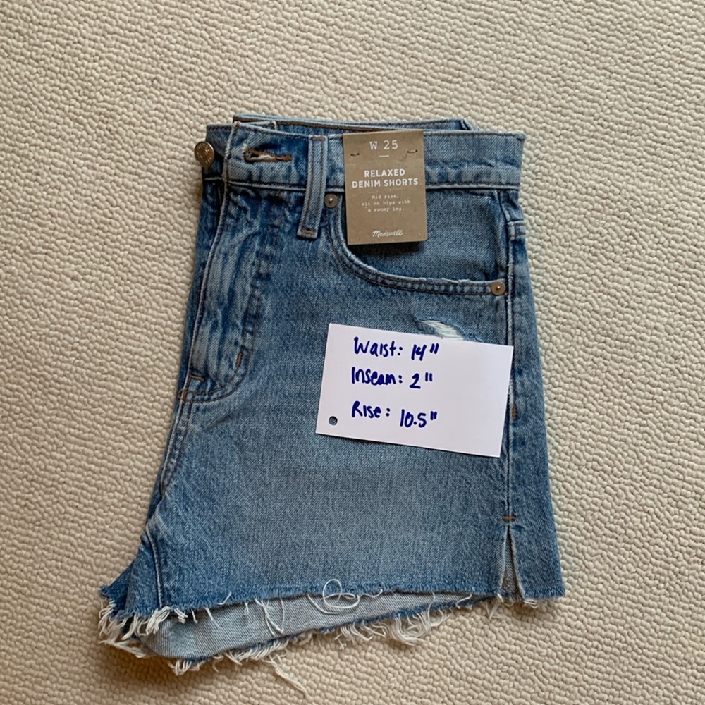 NWT madewell shorts size 25